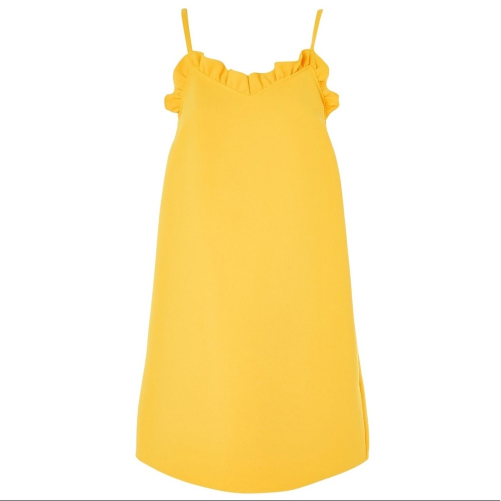 TOPSHOP Ruffle Trim Shift Mini Dress